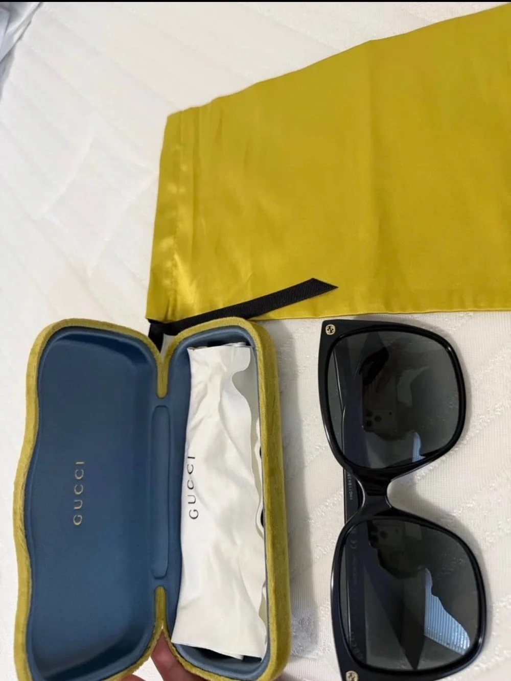 Gucci Black Square Gradient Lens Sunglasses